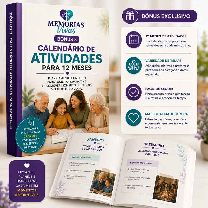 Capa do bônus 3: Calendário de Atividades para 12 Meses