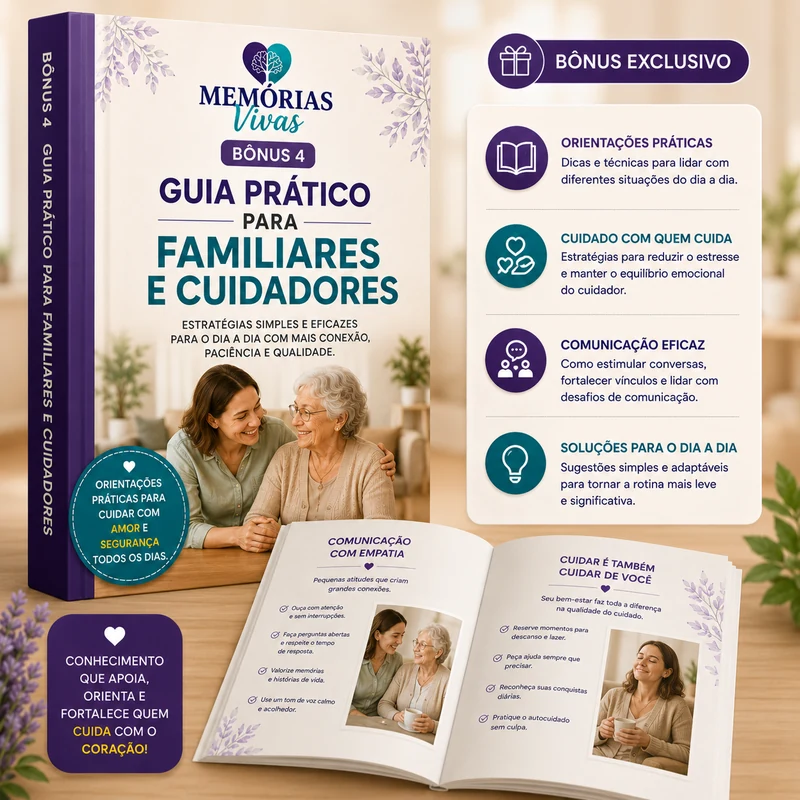 Capa do bônus 4: Guia Prático para Familiares e Cuidadores